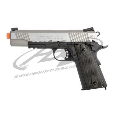 Colt 1911 Rail Pistol Co2 Full Metal Blowback - Silver/Black